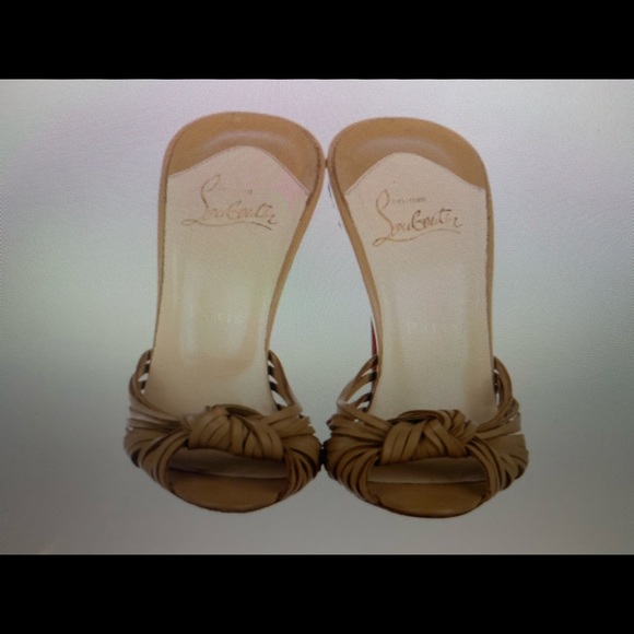 Christian Louboutin Leather Slide Sandals - Picture 3 of 5